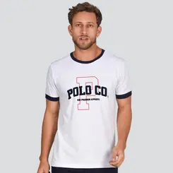 Camiseta Masculina Manga Curta Com Recorte Estampa .4L057