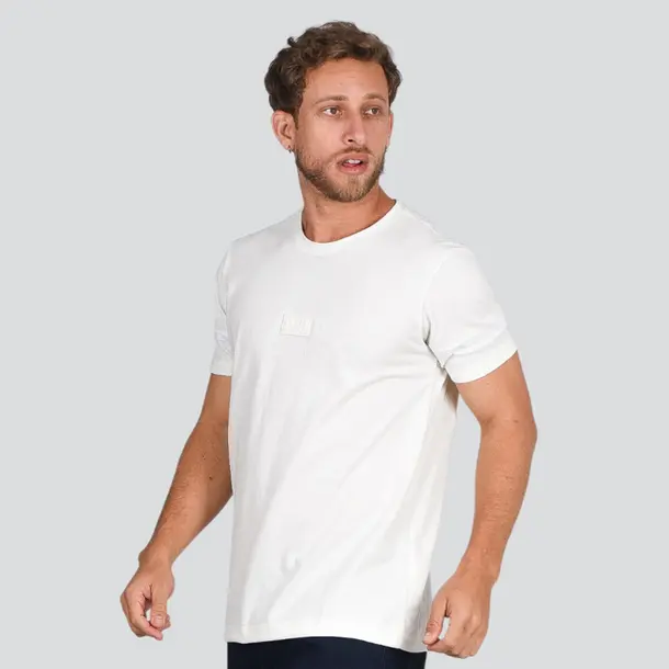 Camiseta Masculina Manga Curta Piquet Com Recorte Manga .4M048 Off