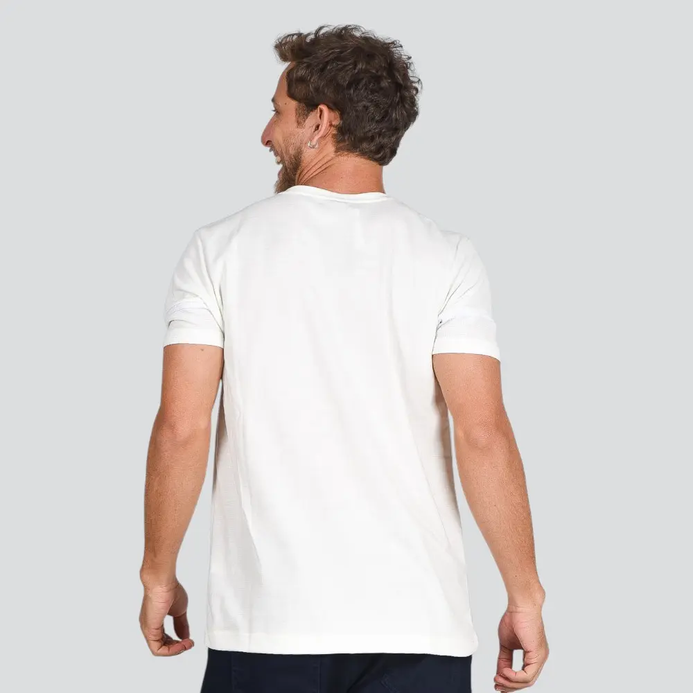 Camiseta Masculina Manga Curta Piquet Com Recorte Manga .4M048