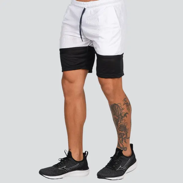 Bermuda Masculina Dry Fit Bicolor .17500385 Branco/Preto