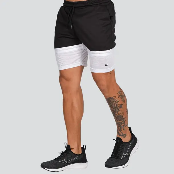 Bermuda Masculina Dry Fit Bicolor .17500385 Preto/Branco