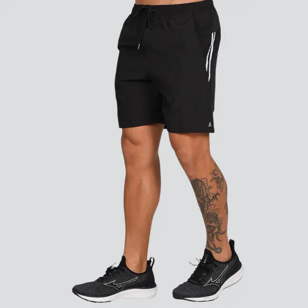 Bermuda Masculina Dry Fit Com Faixa Lateral .68090209 Preto