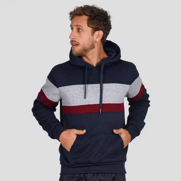 Blusão Masculino Moletom Com Capuz Recortes .2002757