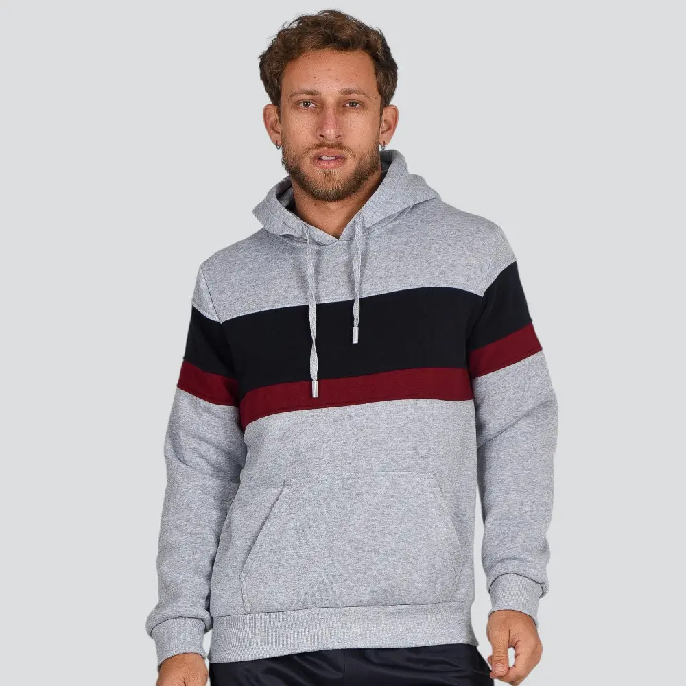 Blusão Masculino Moletom Com Capuz Recortes .2002757