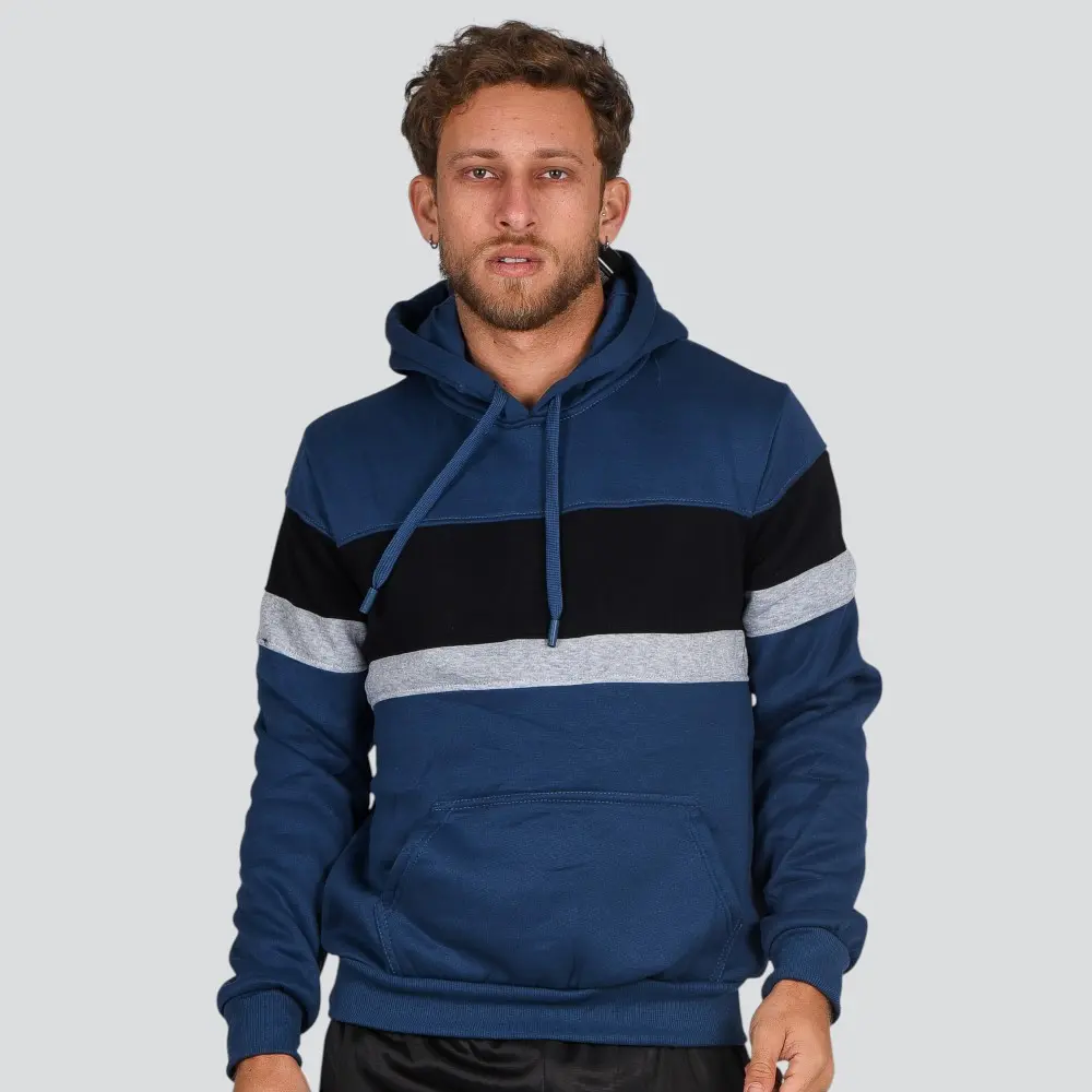 Blusão Masculino Moletom Com Capuz Recortes .2002757