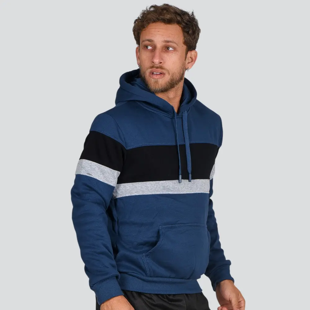 Blusão Masculino Moletom Com Capuz Recortes .2002757