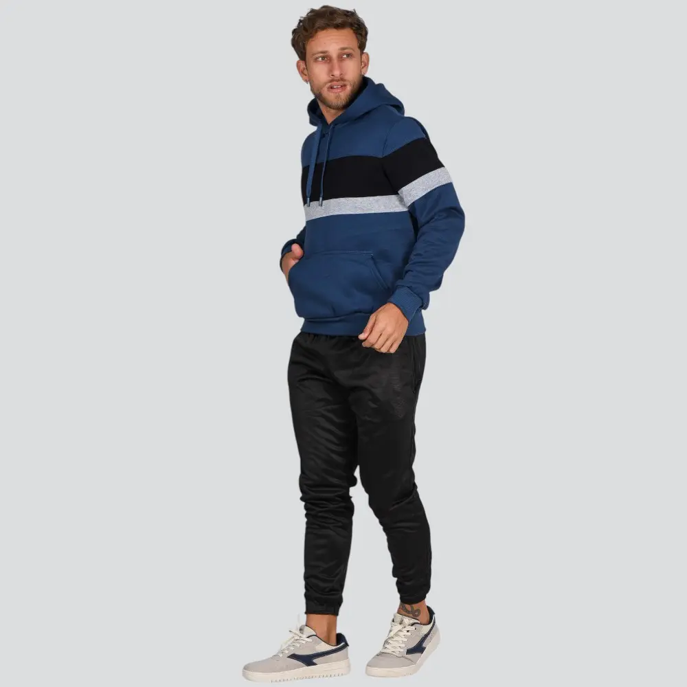 Blusão Masculino Moletom Com Capuz Recortes .2002757