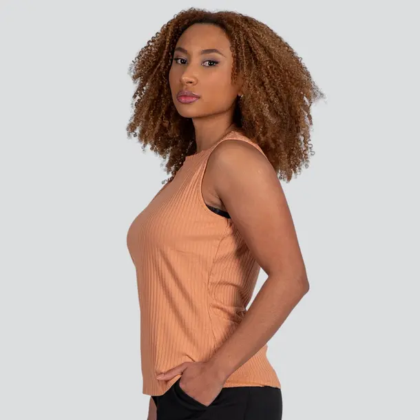 Regata Feminina Ribana Canelada .91715 Tostado