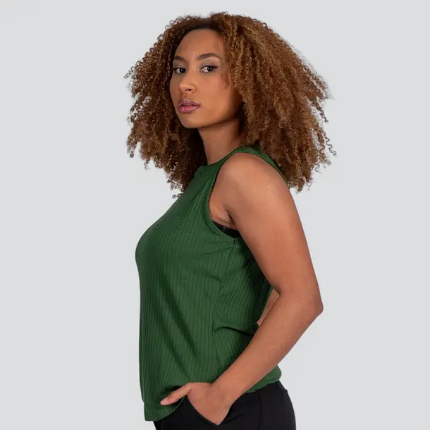 Regata Feminina Ribana Canelada .91715 Verde Grenner