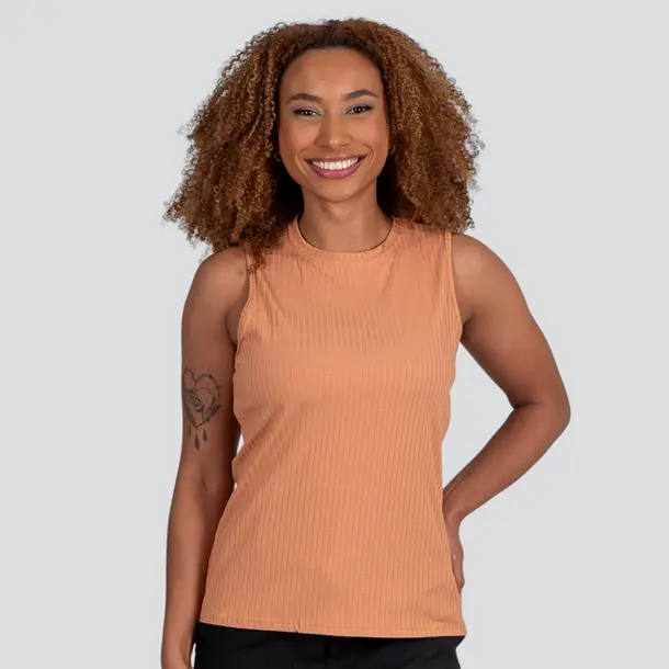 Regata Feminina Ribana Canelada .91715 Tostado