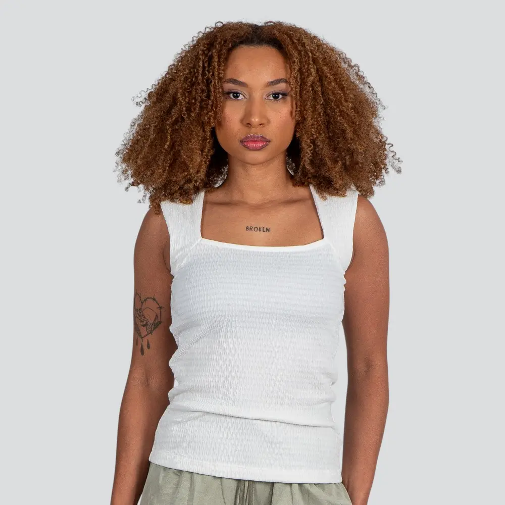 Regata Feminina Alça Larga Lisa Anarruga .E15658