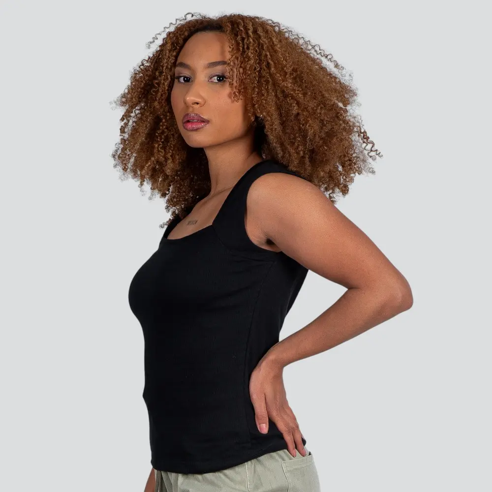 Regata Feminina Alça Larga Lisa Anarruga .E15658