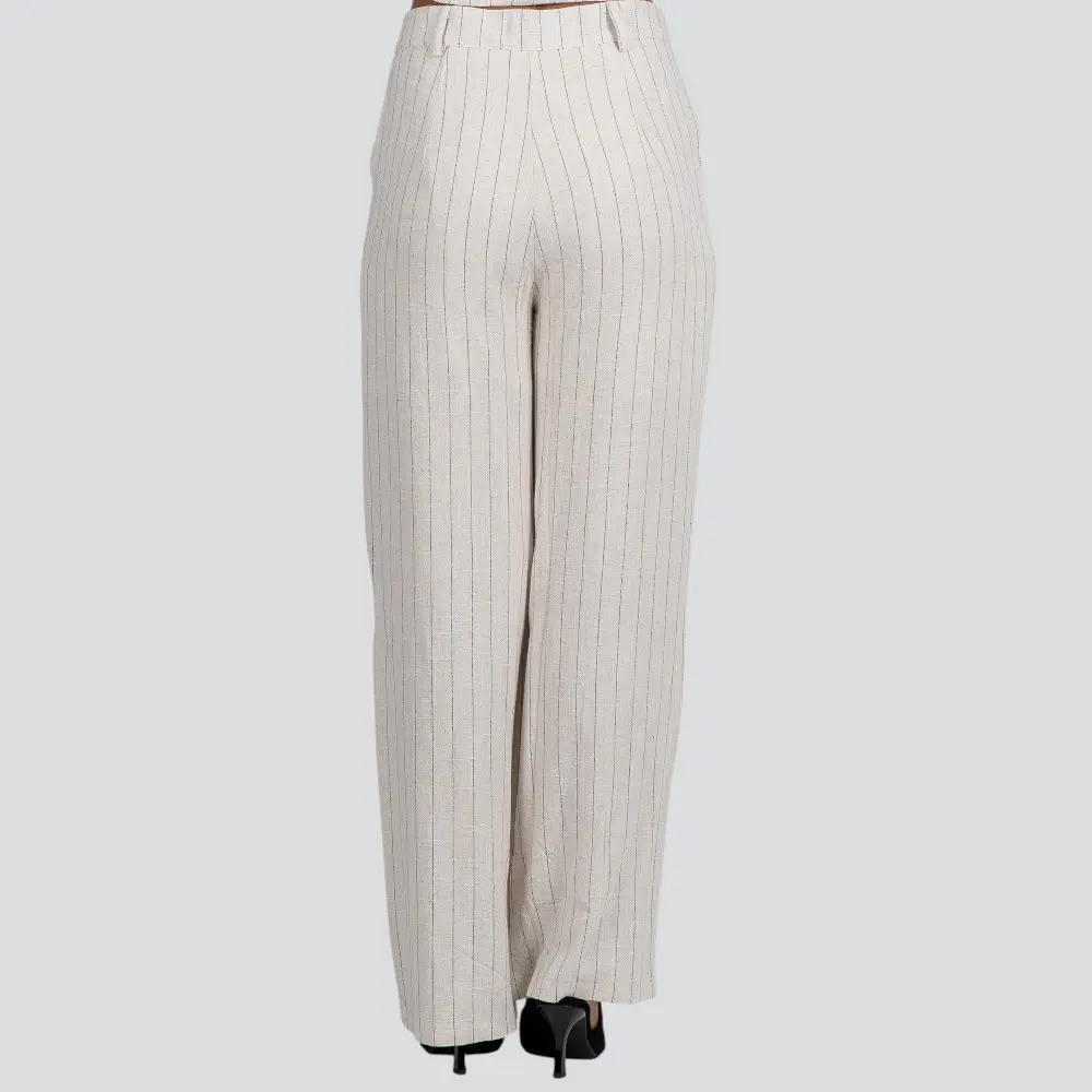 Calça Feminina Pantalona Linho Risca de Giz .X2409122C