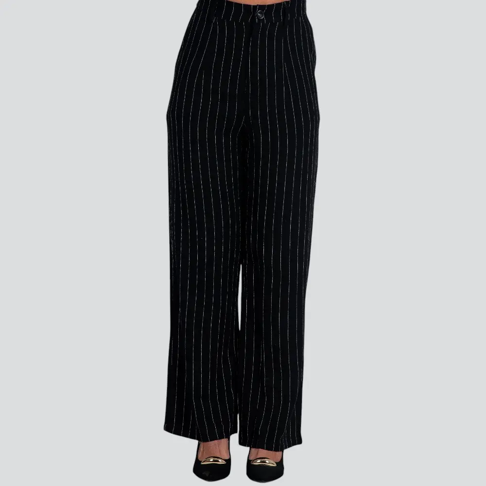 Calça Feminina Pantalona Linho Risca de Giz .X2409122C