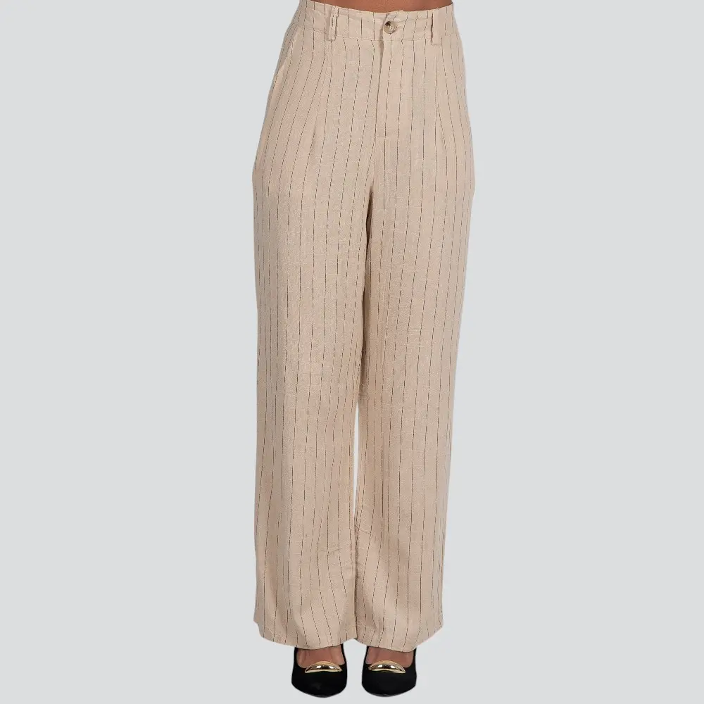 Calça Feminina Pantalona Linho Risca de Giz .X2409122C