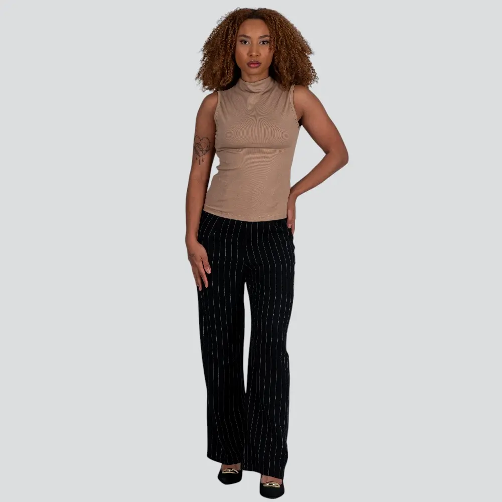 Regata Feminina Alça Larga Gola Alta .YS2767