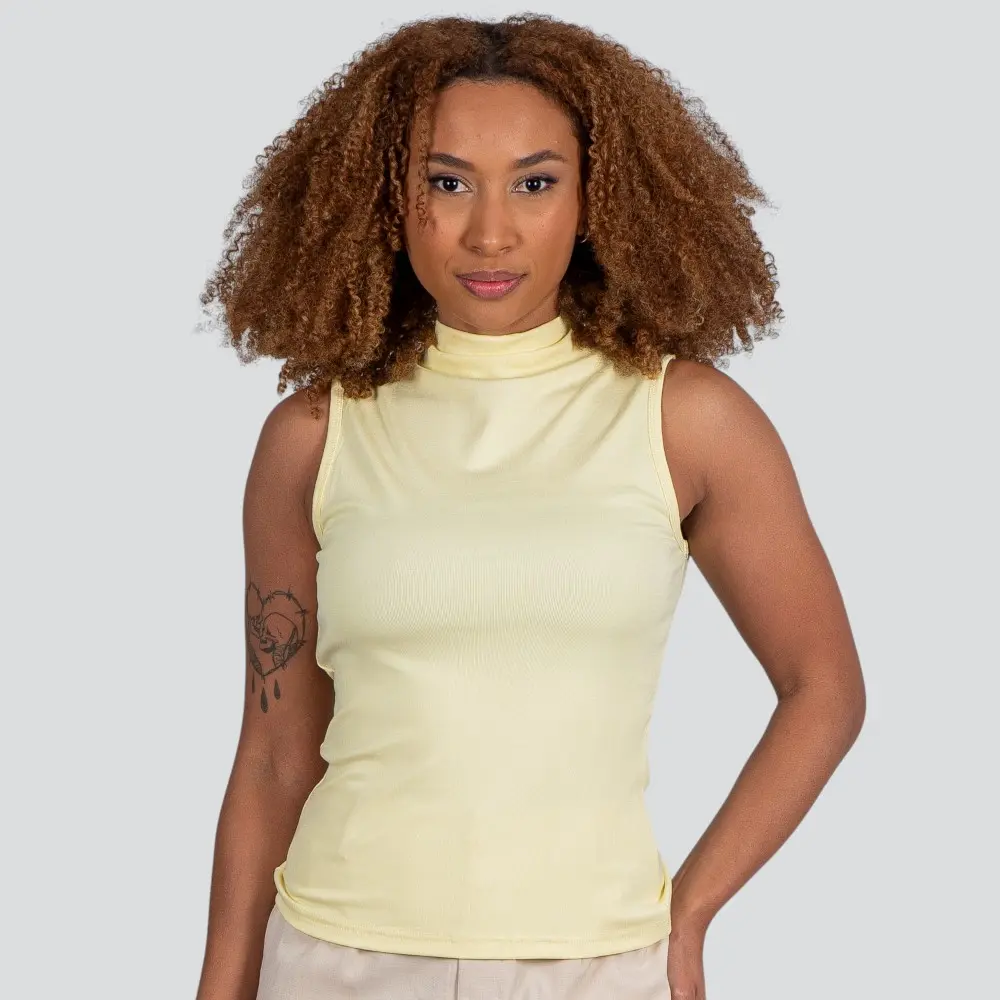 Regata Feminina Alça Larga Gola Alta .YS2767