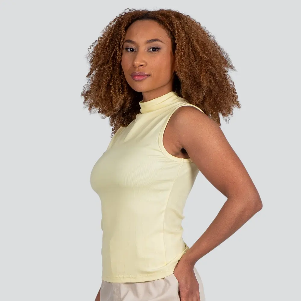 Regata Feminina Alça Larga Gola Alta .YS2767