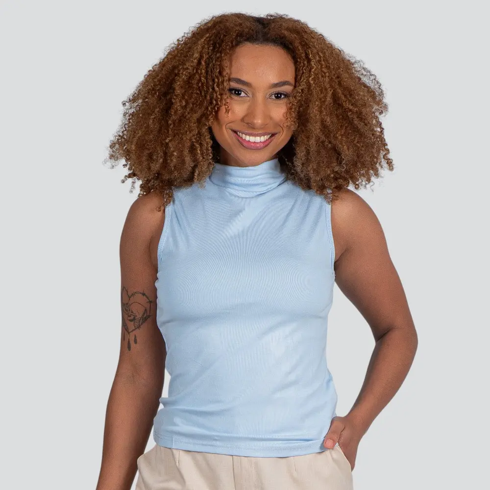 Regata Feminina Alça Larga Gola Alta .YS2767