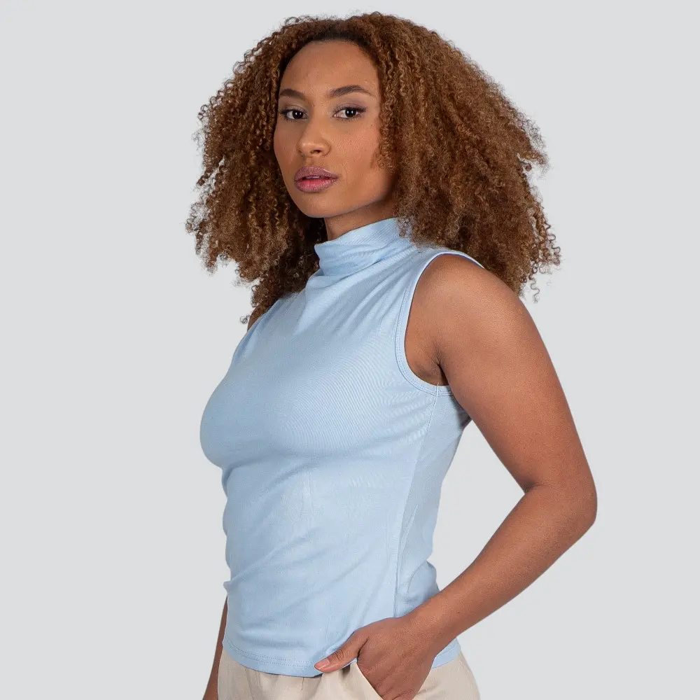 Regata Feminina Alça Larga Gola Alta .YS2767