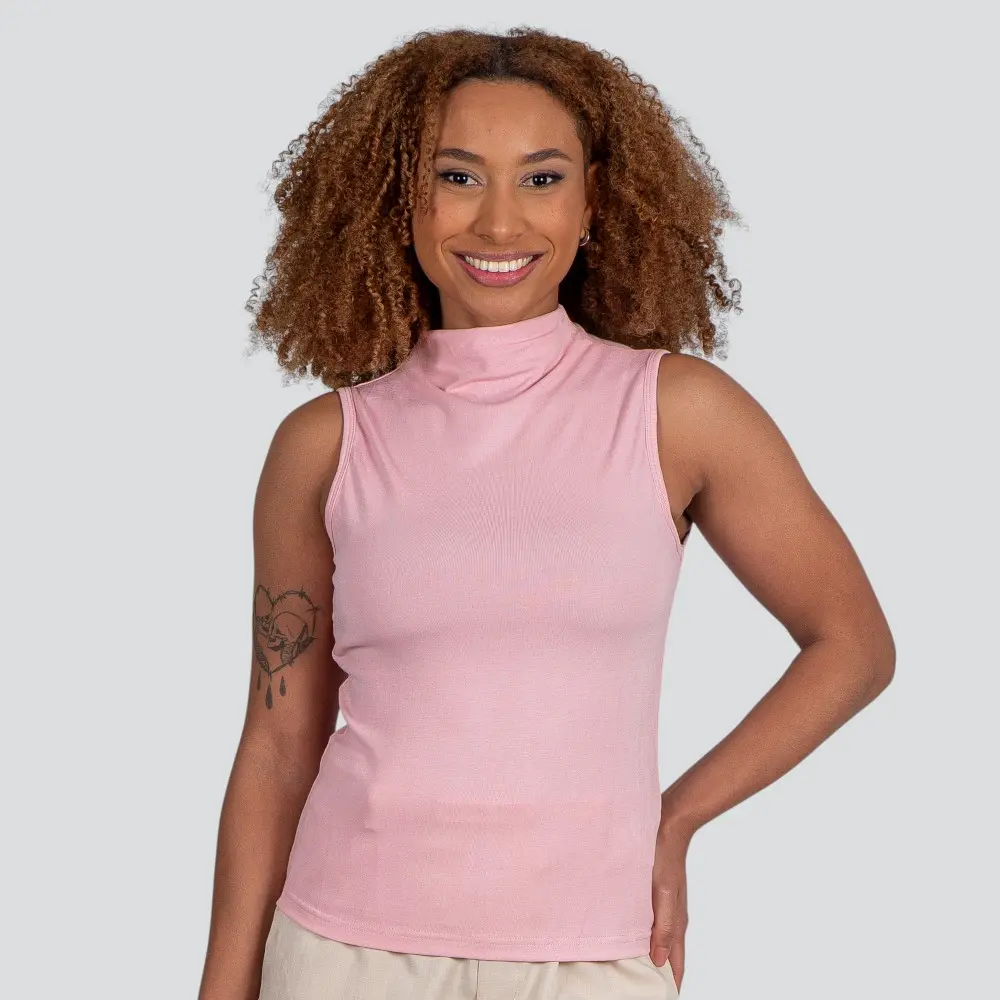 Regata Feminina Alça Larga Gola Alta .YS2767