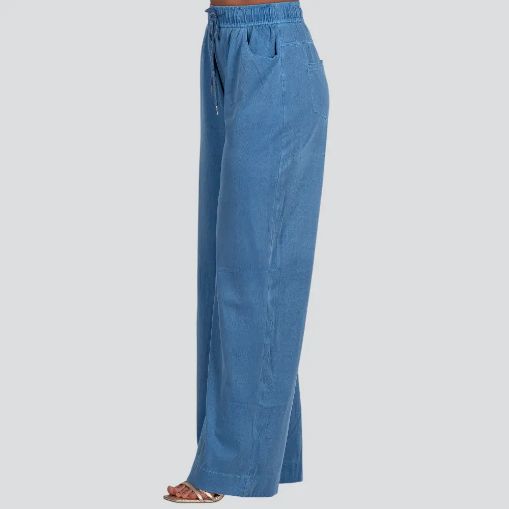 Calça Feminina Pantalona Jeans Leve .LU8805