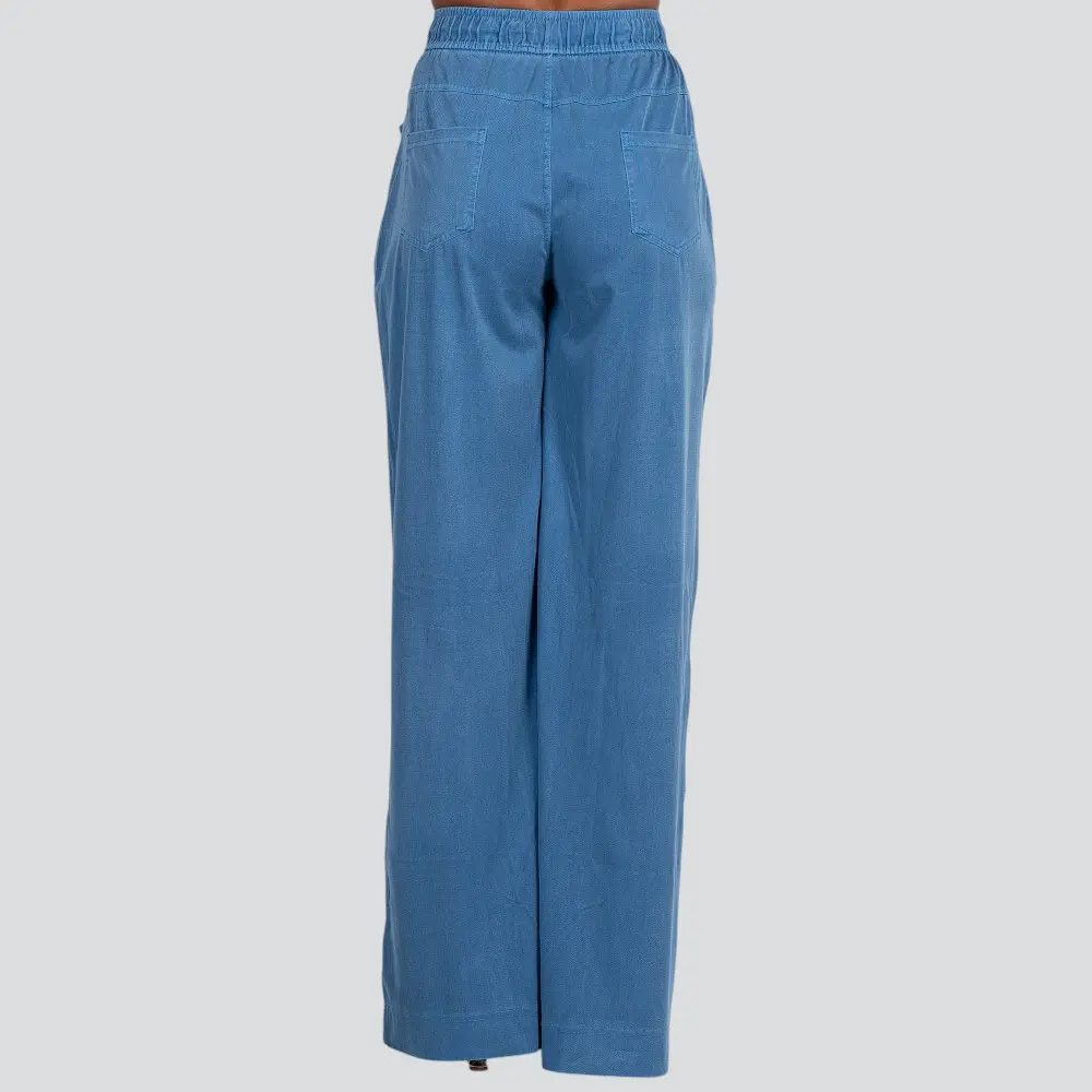 Calça Feminina Pantalona Jeans Leve .LU8805