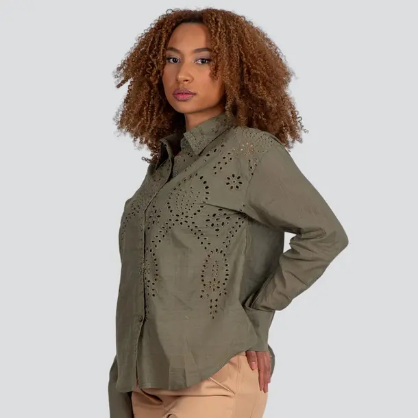 Camisa Feminina Manga Longa Laise .TY2501418C Verde