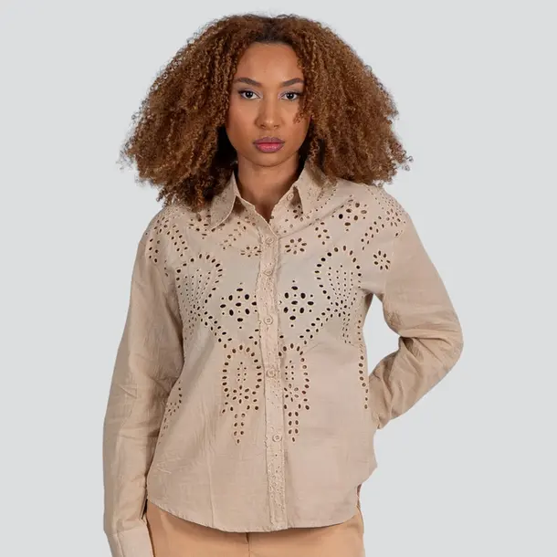 Camisa Feminina Manga Longa Laise .TY2501418C