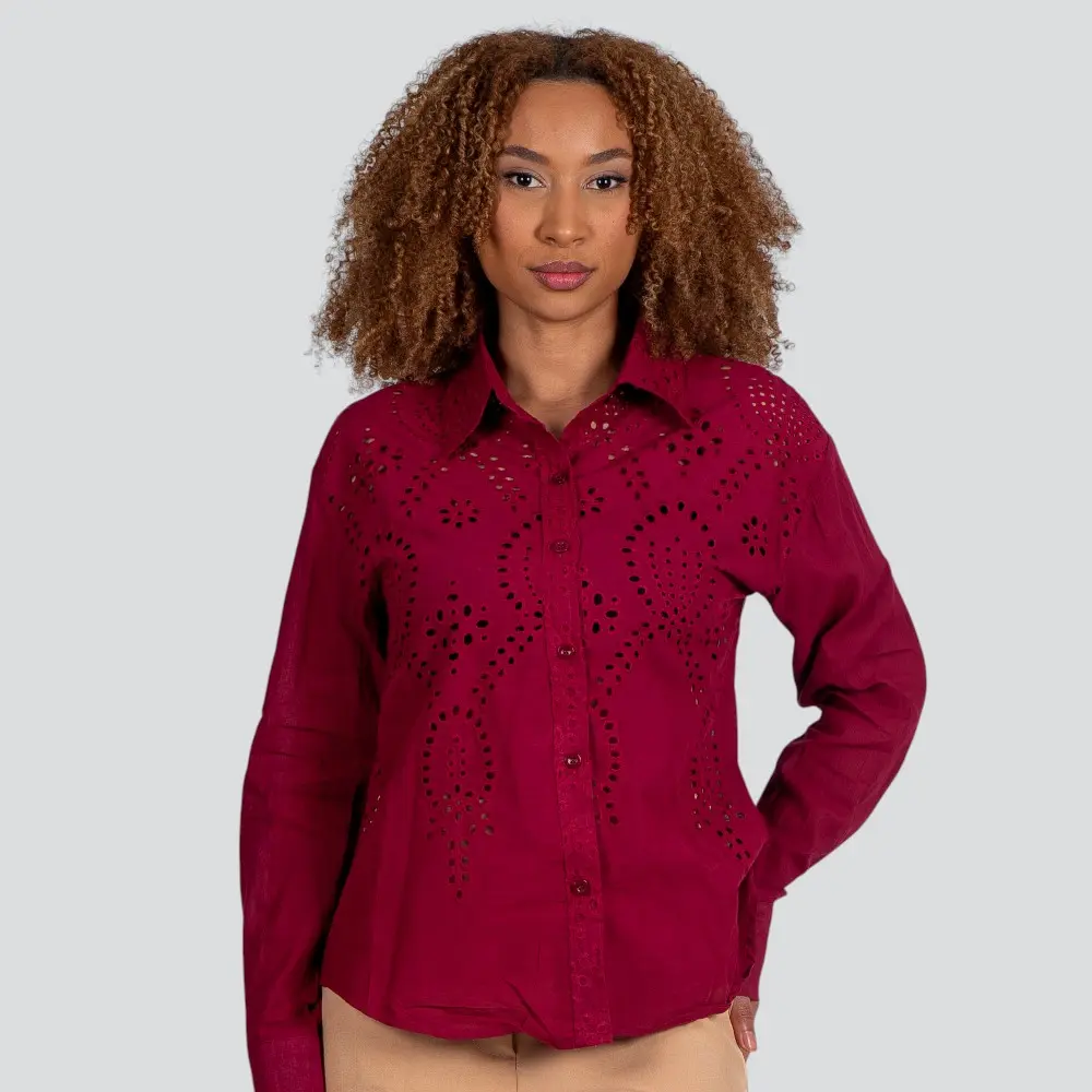 Camisa Feminina Manga Longa Laise .TY2501418C