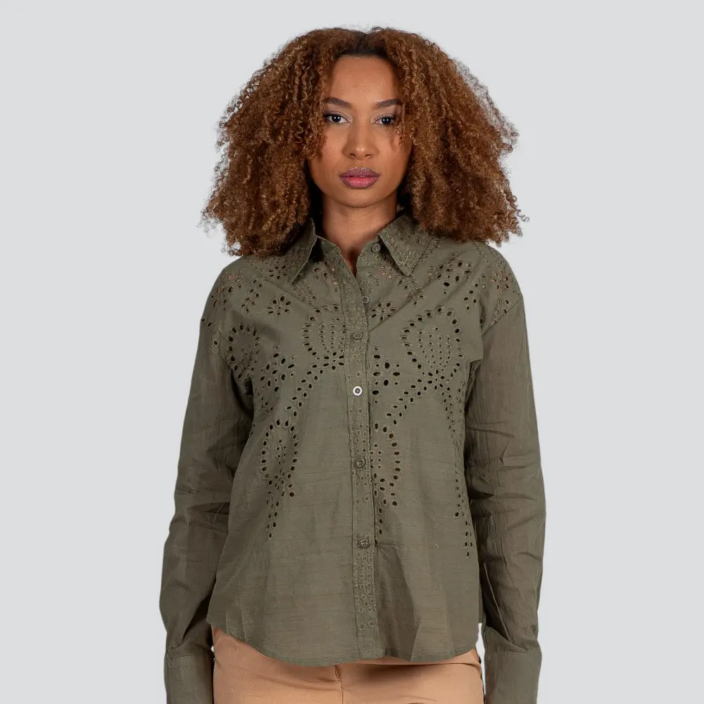 Camisa Feminina Manga Longa Laise .TY2501418C