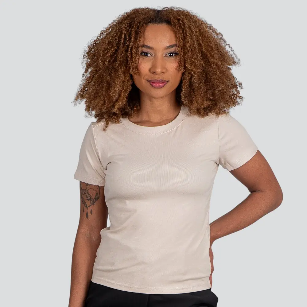 Blusa Feminina Manga Curta Gola Lisa .YS2966