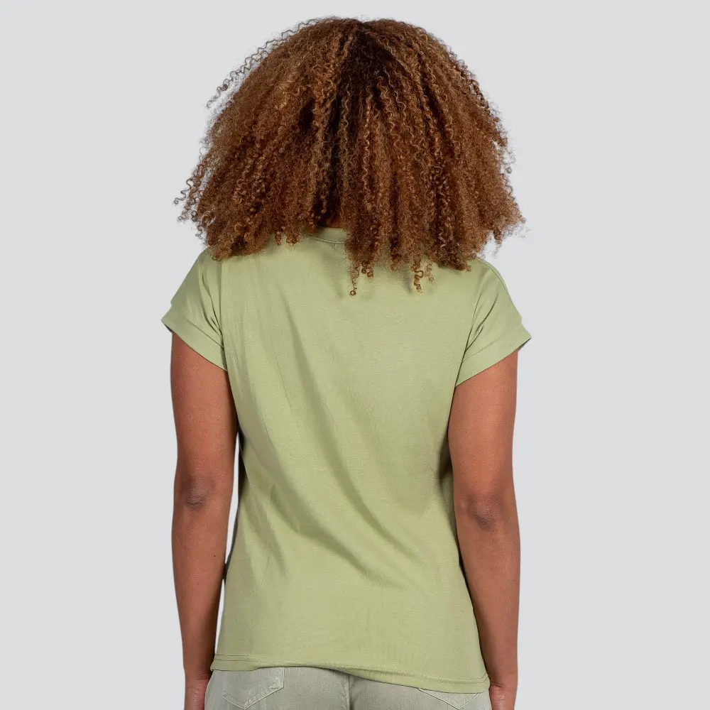 Blusa Feminina Manga Curta Gola V Lisa .XB639