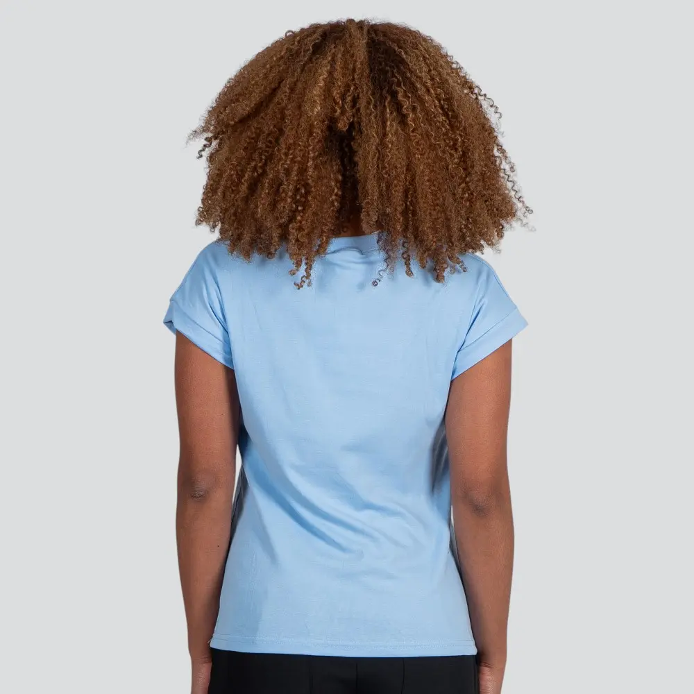 Blusa Feminina Manga Curta Gola V Lisa .XB639