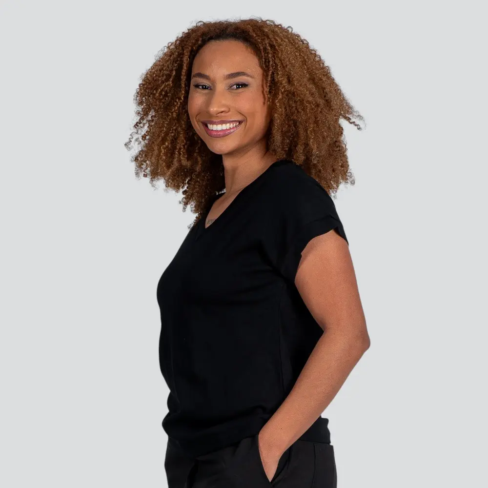 Blusa Feminina Manga Curta Gola V Lisa .XB639