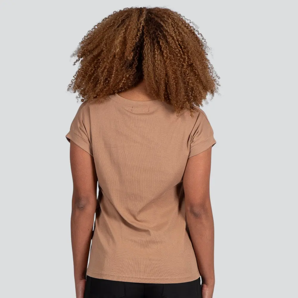 Blusa Feminina Manga Curta Gola V Lisa .XB639