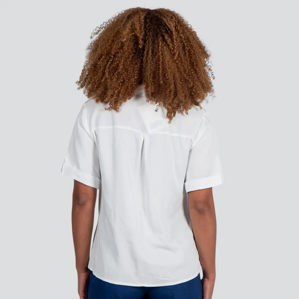 Camisa Feminina Manga Curta Com Botões .WS2033