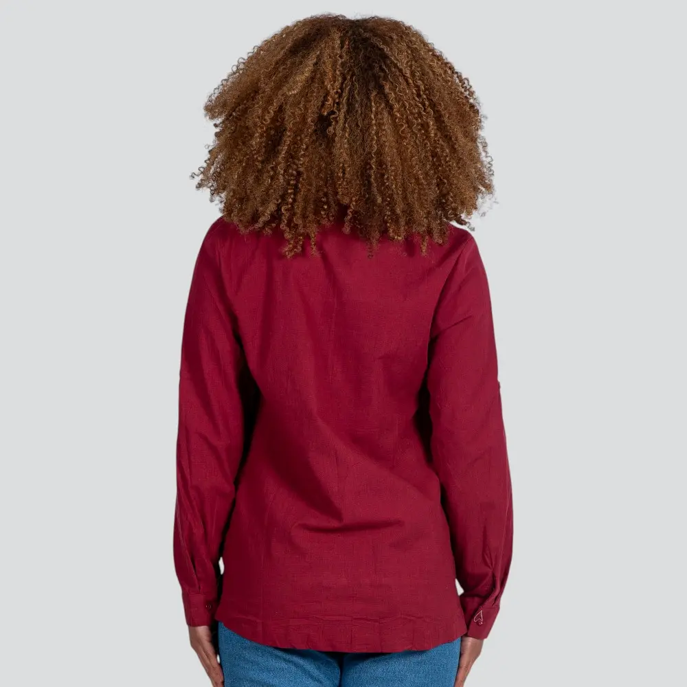 Camisa Feminina Manga Longa Linho .XT38103