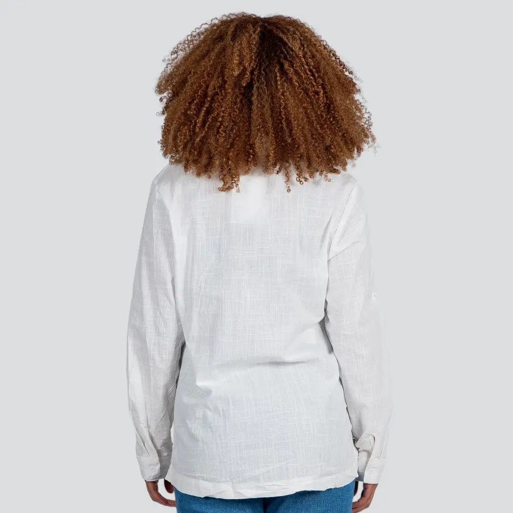 Camisa Feminina Manga Longa Linho .XT38103