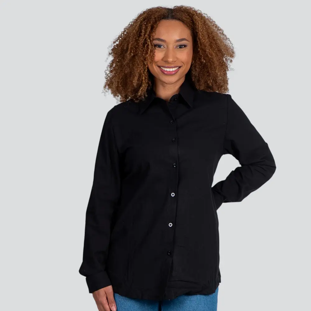 Camisa Feminina Manga Longa Linho .XT38103