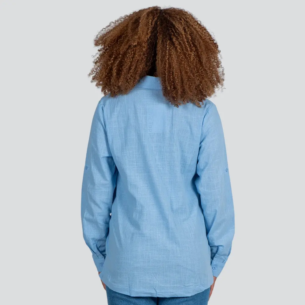 Camisa Feminina Manga Longa Linho .XT38103