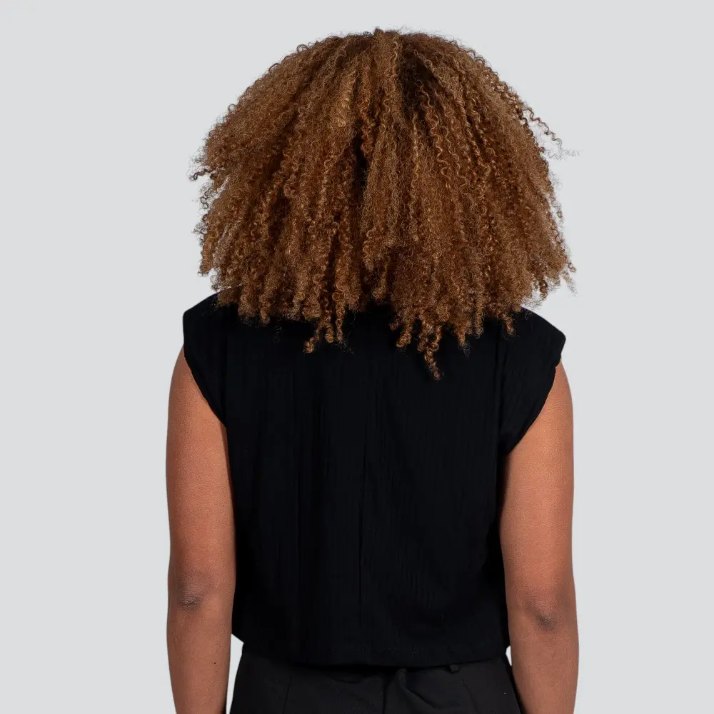 Blusa Feminina Manga Curta Gola Média Canelada .617240