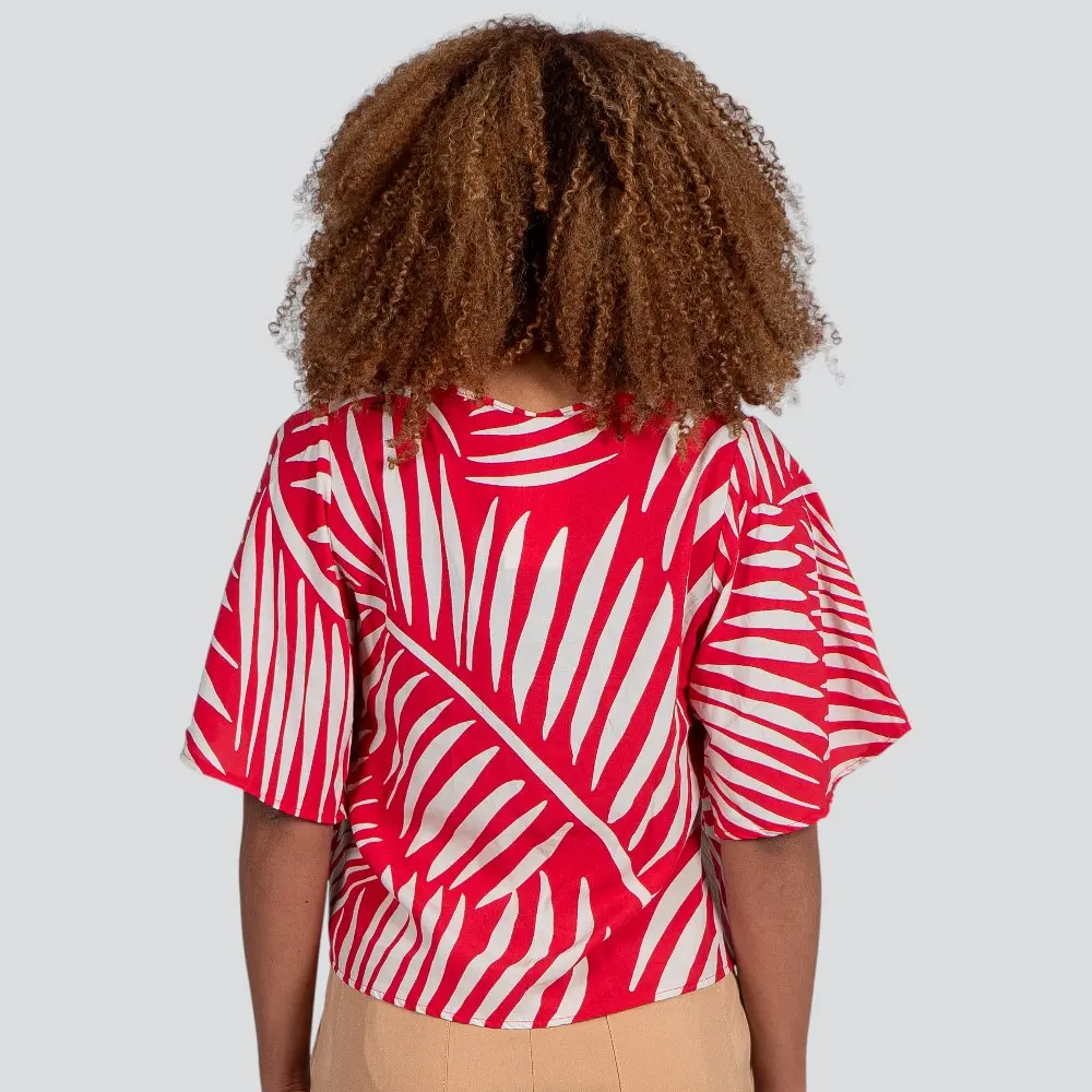 Blusa Feminina Manga Curta Ampla Viscose Khyara .617255