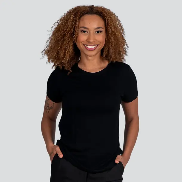 Blusa Feminina Manga Curta Viscolinho Tricot .91515 Preto