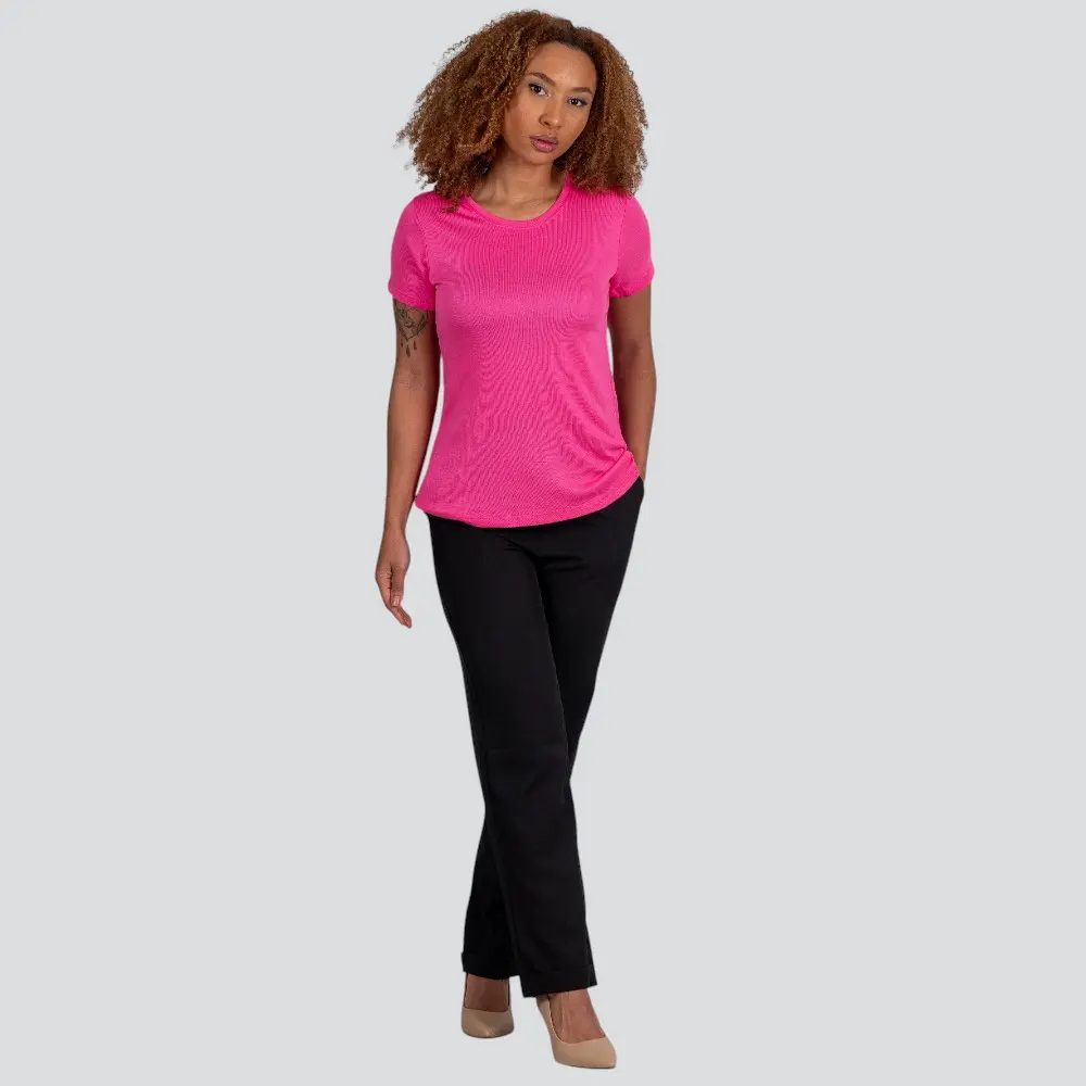 Blusa Feminina Manga Curta Viscolinho Tricot .91515