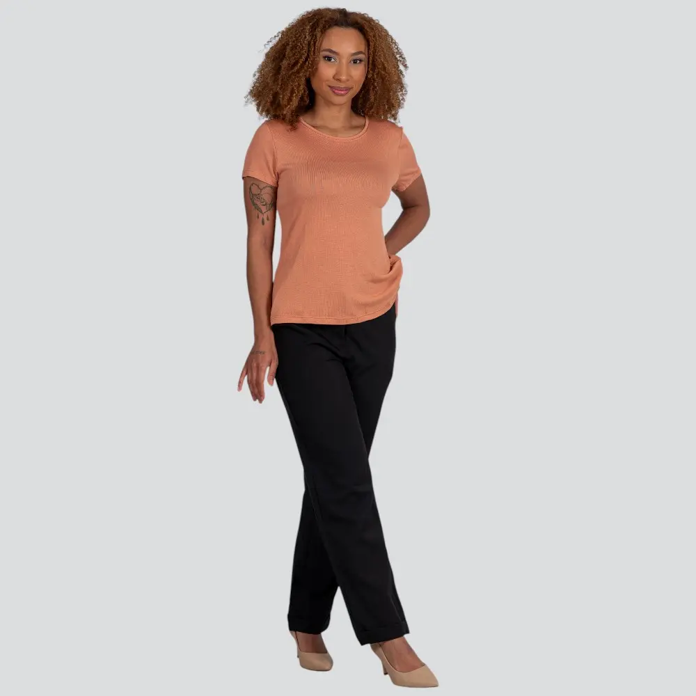 Blusa Feminina Manga Curta Viscolinho Tricot .91515