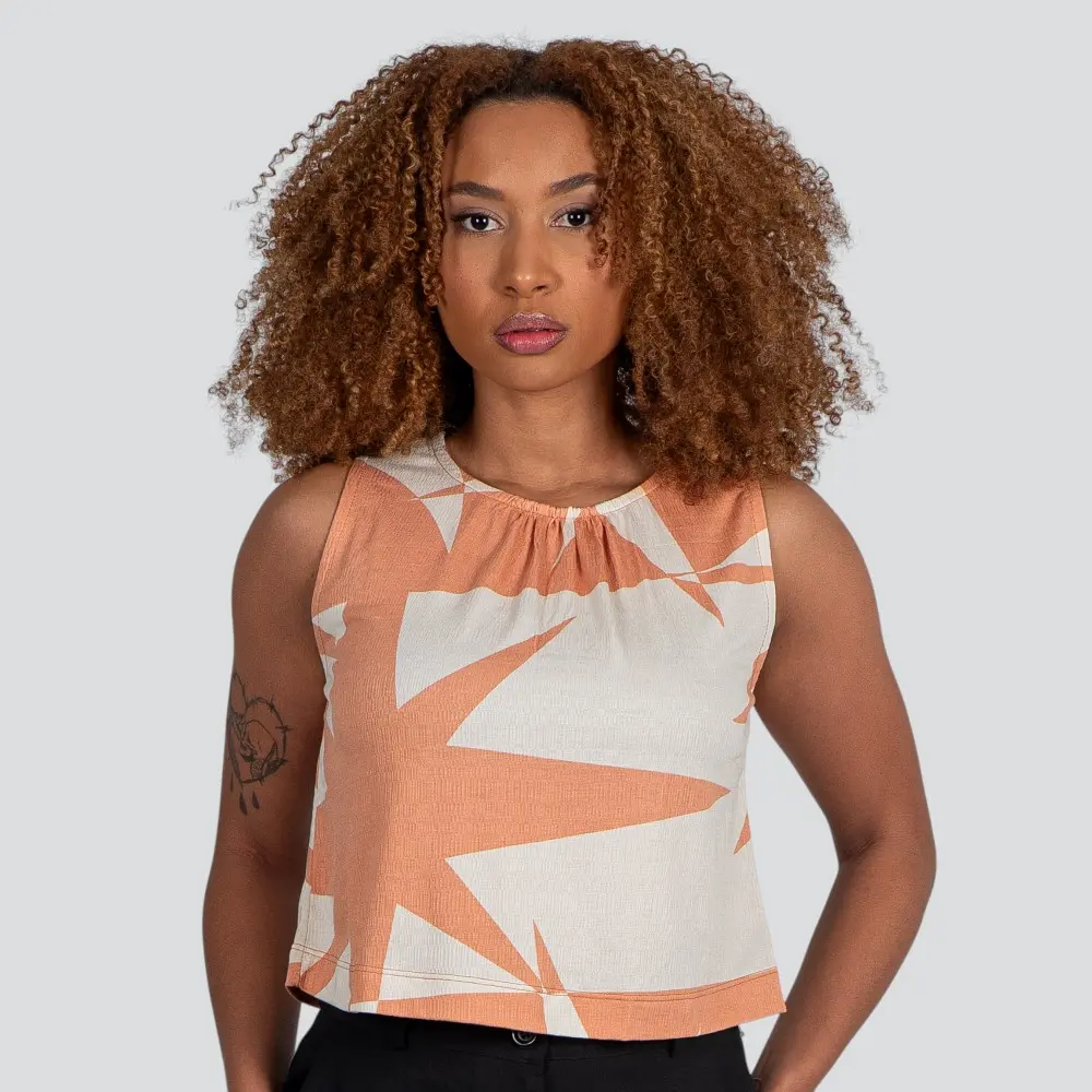 Regata Feminina Alça Larga Estampada .E15645