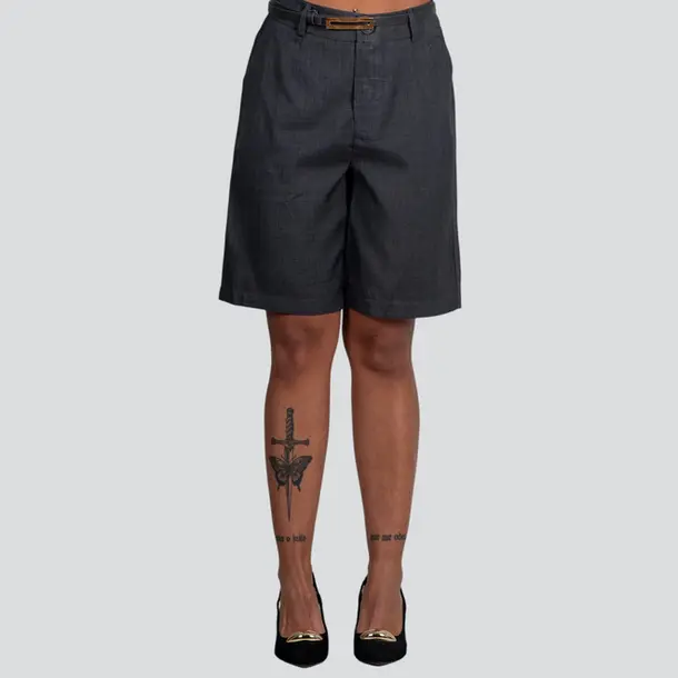 Bermuda Feminina Alfaiataria Com Cinto .A2501666C Preto