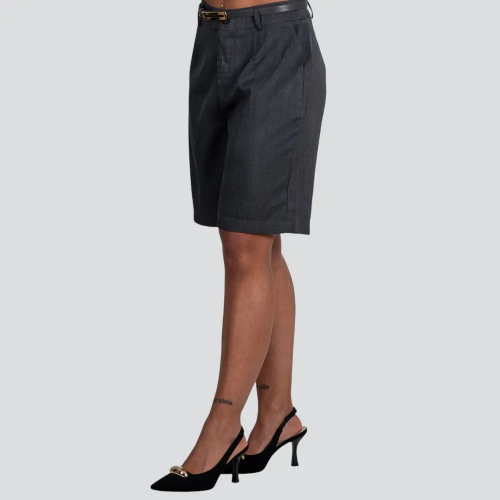 Bermuda Feminina Alfaiataria Com Cinto .A2501666C