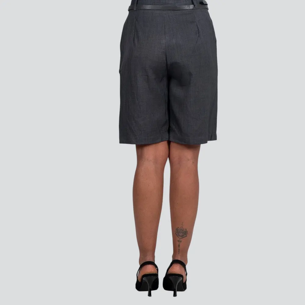 Bermuda Feminina Alfaiataria Com Cinto .A2501666C